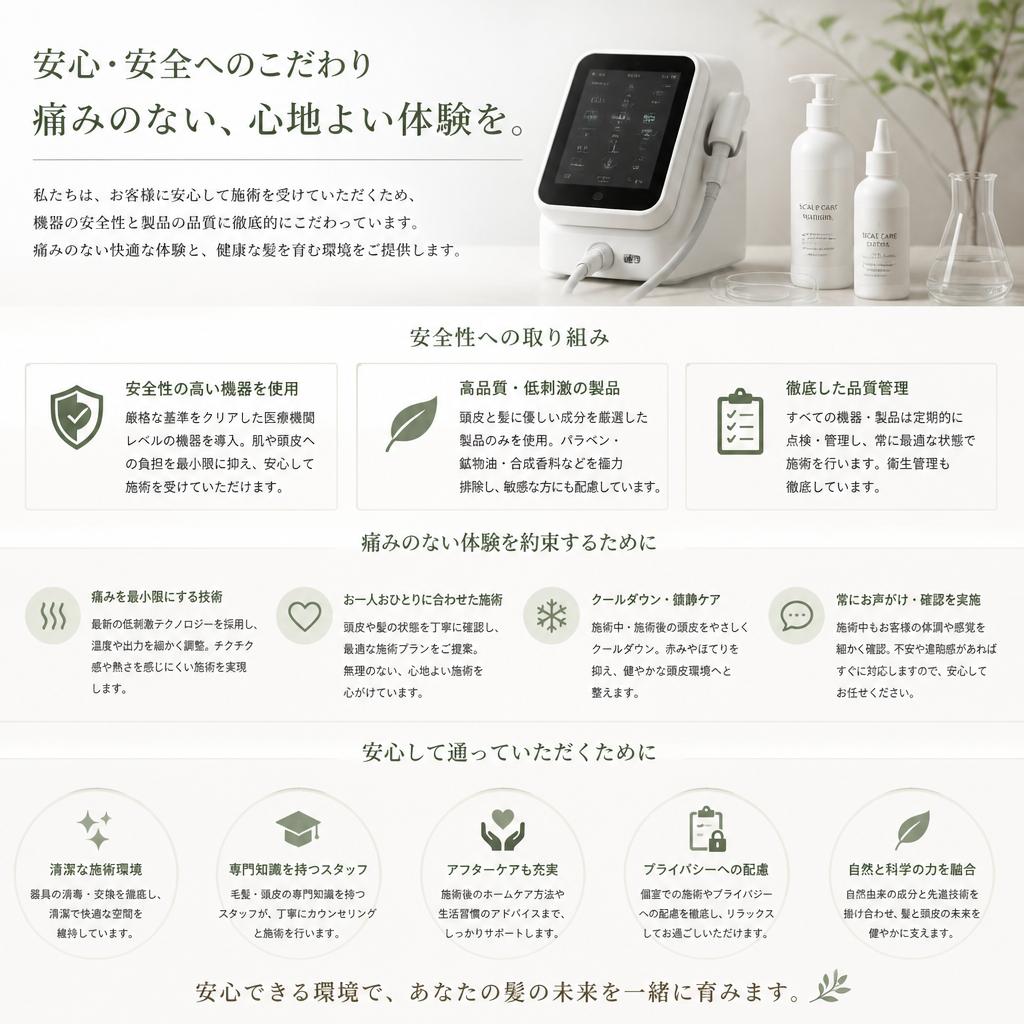 安心・安全な施術環境