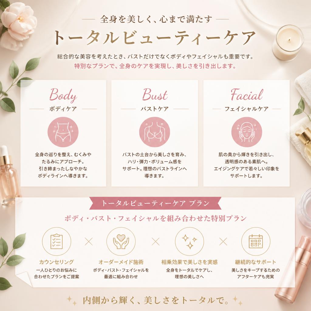 ボディ＆フェイシャルのトータルケア
